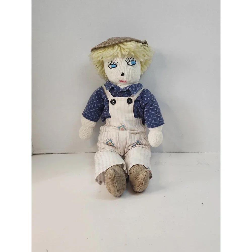 Vtg 80s Handmade Sock Doll Boy 19.5
